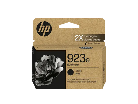 HP 923e EvoMore Black Original Ink Cartridge, 4K0T7LN — official product image