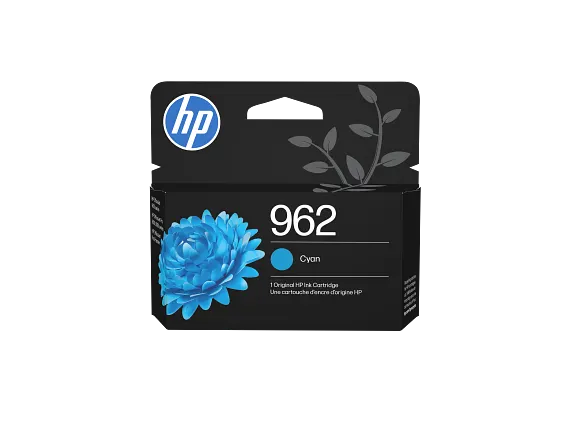 HP 962 Cyan Original Ink Cartridge, 3HZ96AN#140 - official HP product image