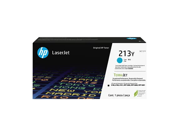 HP 213Y Extra High Yield Cyan Original LaserJet Toner Cartridge, W2131Y - official HP product image