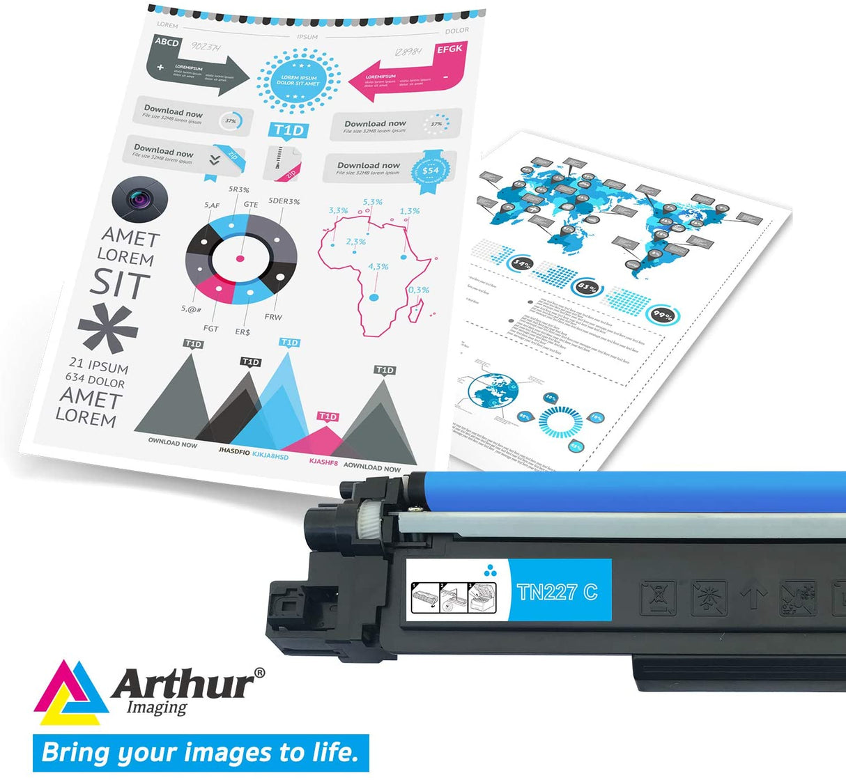 Arthur Imaging with CHIP Compatible Toner Cartridge Replacement for Brother TN227 (Cyan, 1 Pack), TN227C