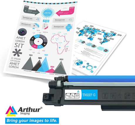 Arthur Imaging with CHIP Compatible Toner Cartridge Replacement for Brother TN227 (Cyan, 1 Pack), TN227C