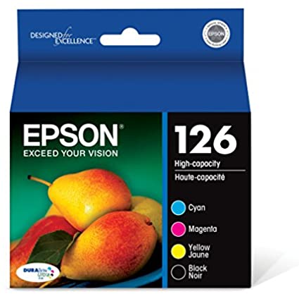 Epson 126, Black and Color Ink Cartridges, High Capacity, C/M/Y/K 4-Pack