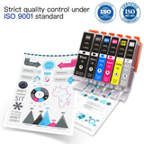 Arthur Imaging Compatible Ink Cartridge Replacement for Canon PGI-250XL CLI-251XL (4 Large Black, 2 Small Black, 2 Cyan, 2 Yellow, 2 Magenta, 2 Gray, 14-Pack)