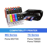 Arthur Imaging Compatible Ink Cartridge Replacement for Canon PGI-270XL CLI-271XL (1 Large Black, 1 Small Black, 1 Cyan, 1 Yellow, 1 Magenta, 1 Gray, 6-Pack)