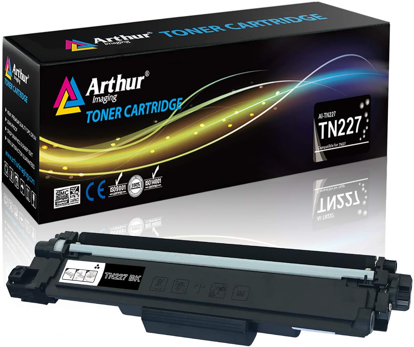 Arthur Imaging with CHIP Compatible Toner Cartridge Replacement for Brother TN227 (Black, 1 Pack)