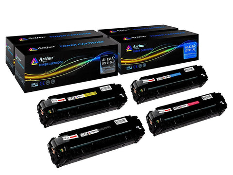 Arthur Imaging Compatible Toner Cartridge Replacement for HP 131A CF210A, CF211A, CF212A, CF213A (Black, Cyan, Yellow, Magenta, 4-Pack)