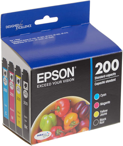 Epson DURABrite Ultra 200 Original Ink Cartridge Combo Pack Cyan, Magenta, Yellow, Black Model T200120-BCS