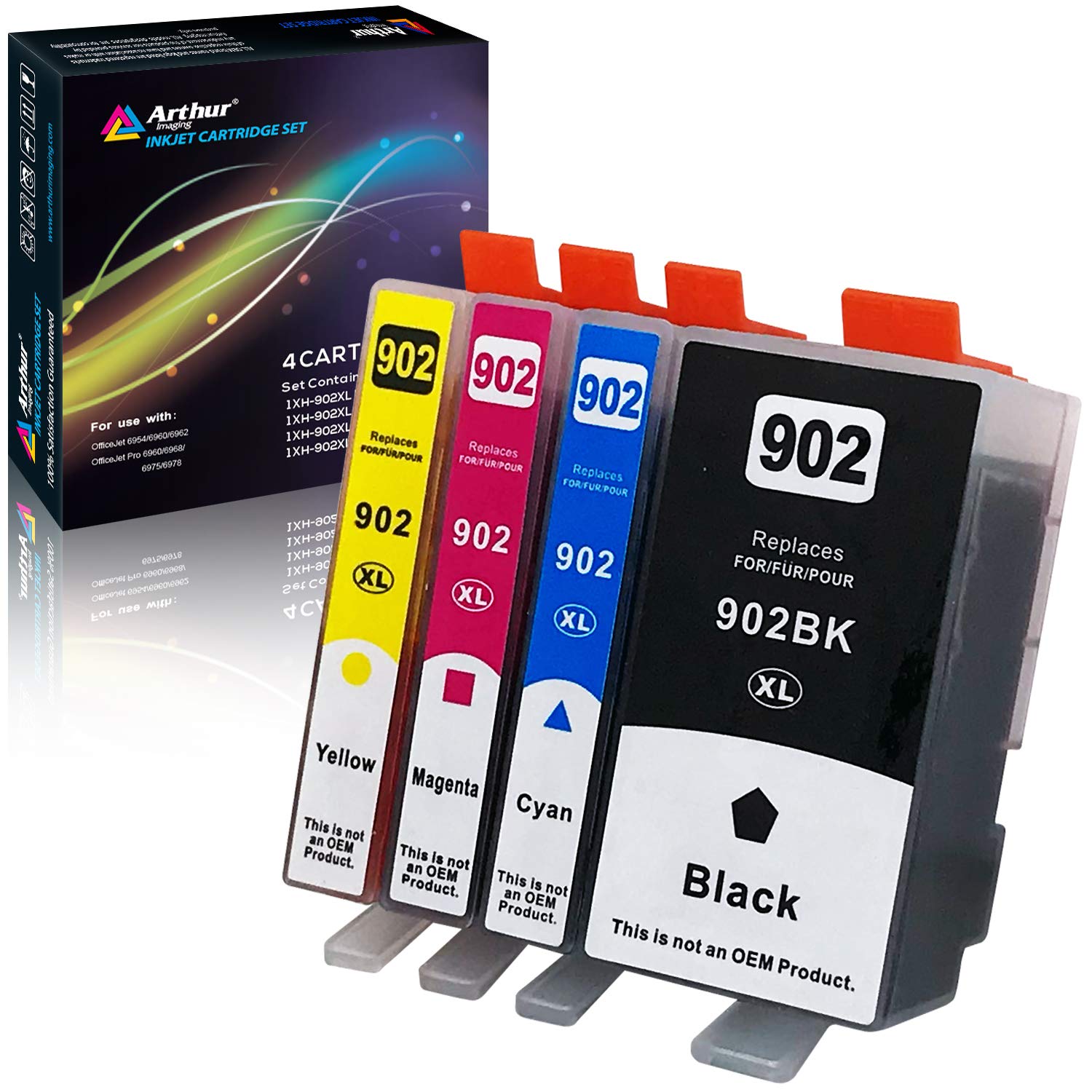 Arthur Imaging Remanufactured Ink Cartridge Replacement for HP 902XL (