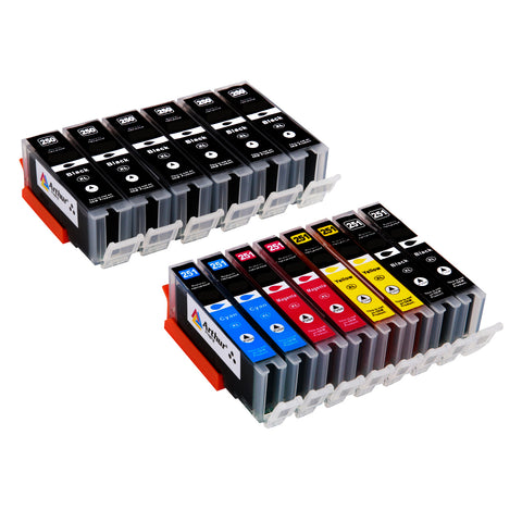 Arthur Imaging Compatible Ink Cartridge Replacement for Canon PGI-250XL CLI-251XL (6 Large Black, 2 Small Black, 2 Cyan, 2 Yellow, 2 Magenta, 14-Pack)