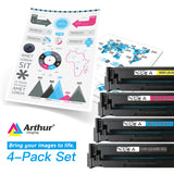 Arthur Imaging Compatible replacement for Canon 045H CRG 045 High Yield Cartridge (1 Black,1 Cyan,1 Magenta, 1 Yellow, 4-Pack)