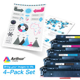 Arthur Imaging Compatible replacement for Canon 046H CRG 046 High Yield Cartridge (1 Black,1 Cyan,1 Magenta, 1 Yellow, 4-Pack)