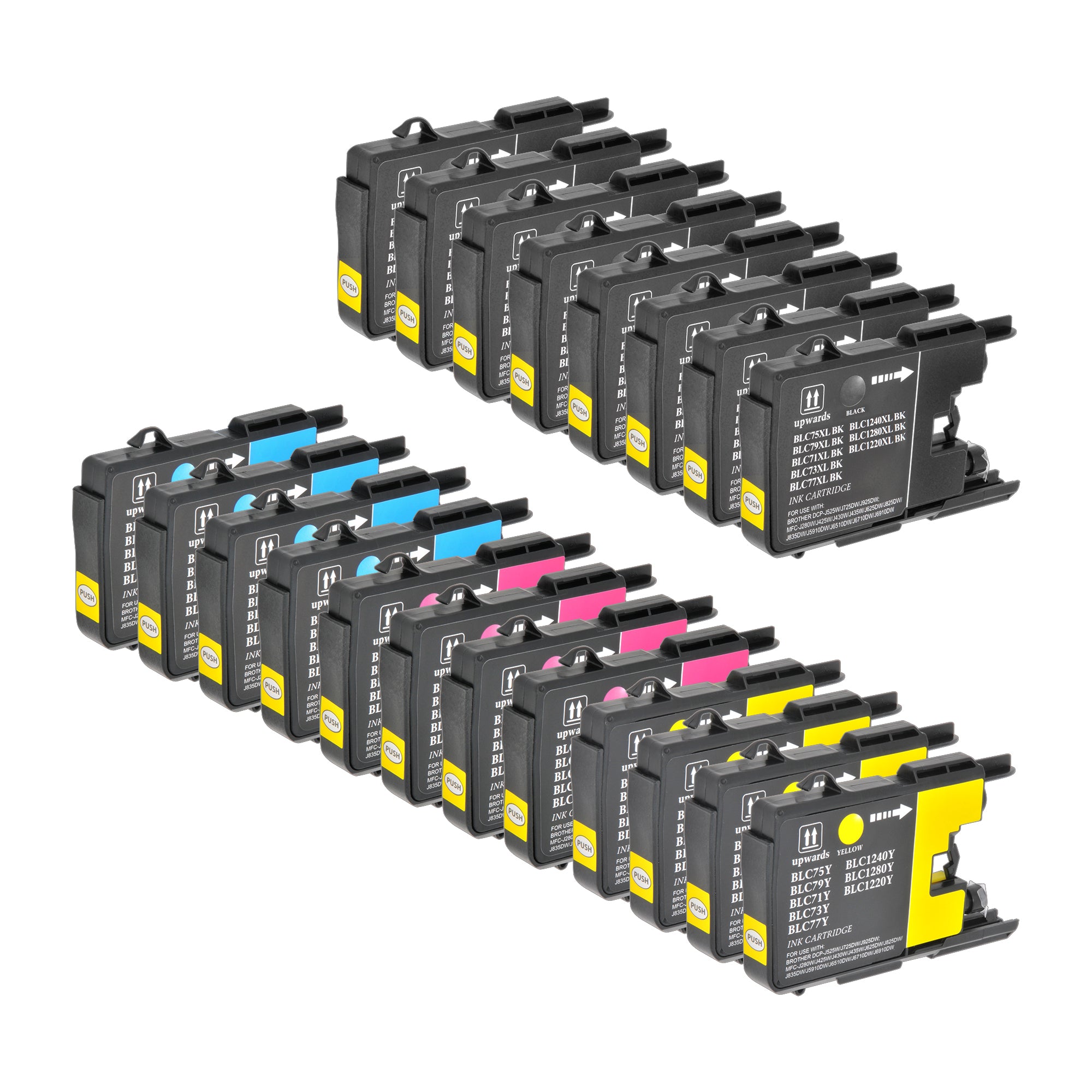 Arthur Imaging Compatible Ink Cartridge Replacement For Brother LC75xl (8 Black, 4 Cyan, 4 Magenta, 4 Yellow, 20-pack)