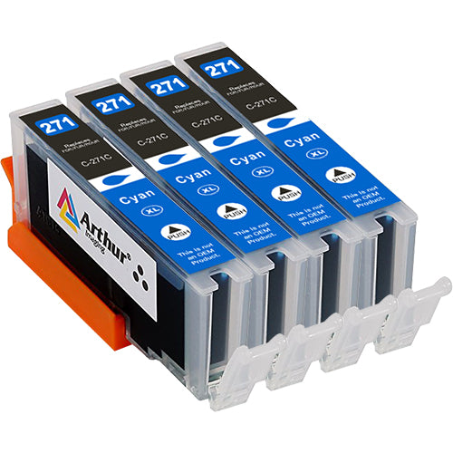 Arthur Imaging 4 Pack Compatible Ink Cartridge Replacement for 271XL (4 Cyan)