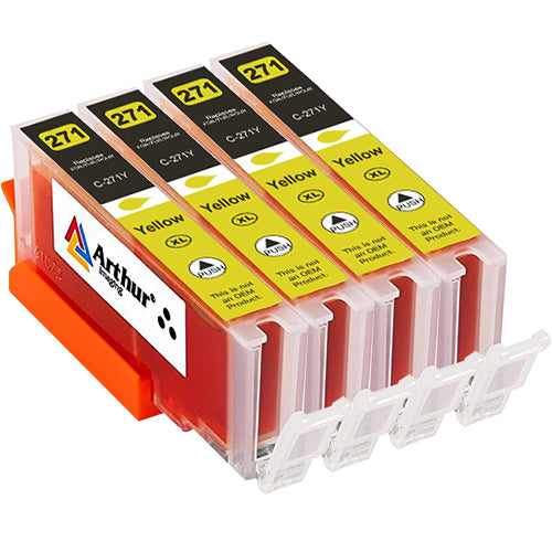Arthur Imaging 4 Pack Compatible Ink Cartridge Replacement for 271XL(4 Yellow)