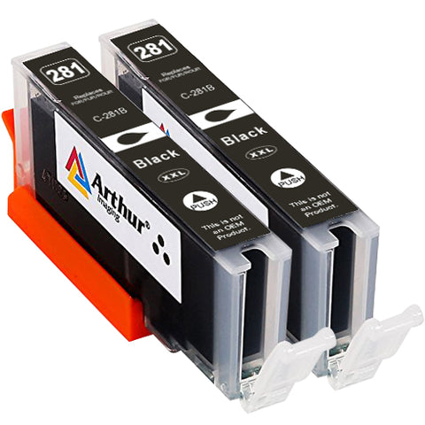 Arthur Imaging Compatible Ink Cartridge Replacement for Canon PGI-281XXL use with PIXMA TS9120 TS8120 TS8220 (Black) 2 Pack
