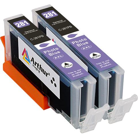 Arthur Imaging Compatible Ink Cartridge Replacement for Canon CLI-281XXL use with PIXMA TS9120 TS8120 TS8220 (Photo Blue) 2 Pack