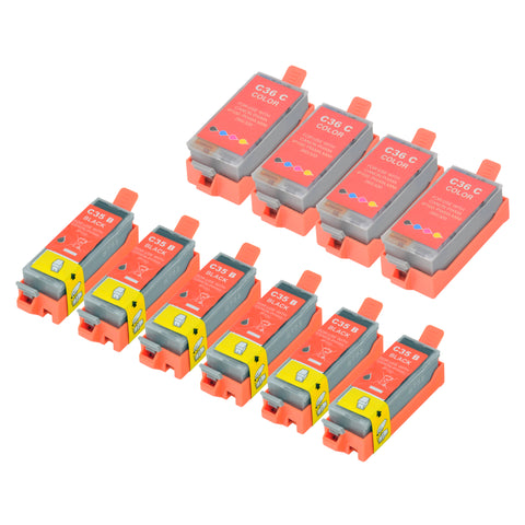 Arthur Imaging Remanufactured Ink Cartridge Replacement for Canon PGI-35/CLI-36 (6 Black, 4 Tri-Color, 10-Pack)