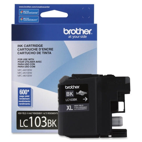 Brother Genuine High Yield Black Ink Cartridge, LC103BK