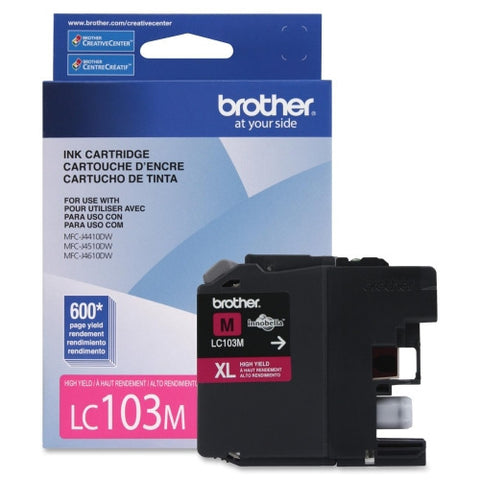 Brother Genuine High Yield Magenta Ink Cartridge, LC103M