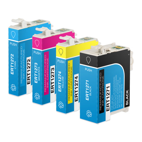 Arthur Imaging Remanufactured Ink Cartridge Replacement for Epson 127 (1 Black, 1 Cyan, 1 Magenta, 1 Yellow, 4-Pack)