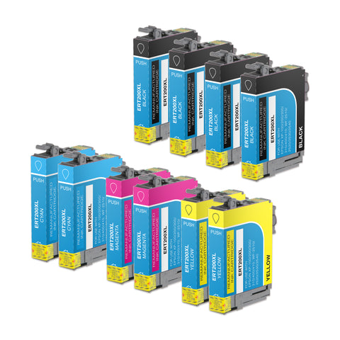 Arthur Imaging Remanufactured Ink Cartridge Replacement for Epson 200XL T200 (4 Black, 2 Cyan, 2 Magenta, 2 Yellow, 10-Pack)