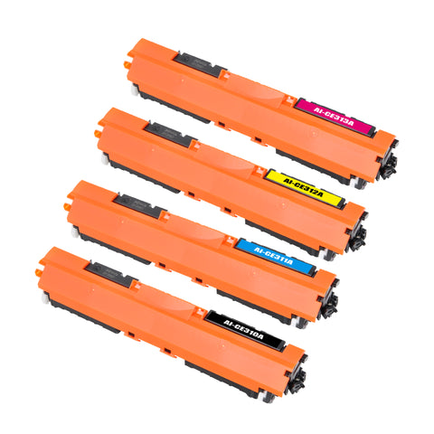 Arthur Imaging Compatible Toner Cartridge Replacement for HP CE310A (HP 126A, B, C, M, Y, 4-Pack)