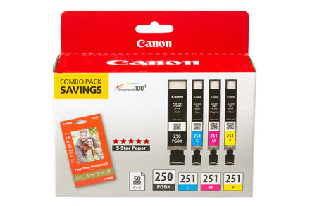 Canon CLI-251 Black/Cyan/Magenta/Yellow (4PK)