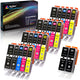 Arthur Imaging Compatible Ink Cartridge Replacement for Canon PGI-250XL CLI-251XL (6 Large Black, 4 Small Black, 4 Cyan, 4 Yellow, 4 Magenta, 22-Pack)