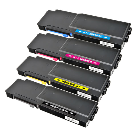 Arthur Imaging Compatible Toner Cartridge Replacement for Xerox Phaser 6600 or WorkCentre 6605 Set (1 Black, 1 Cyan, 1 Magenta, 1 Yellow, 4-Pack)