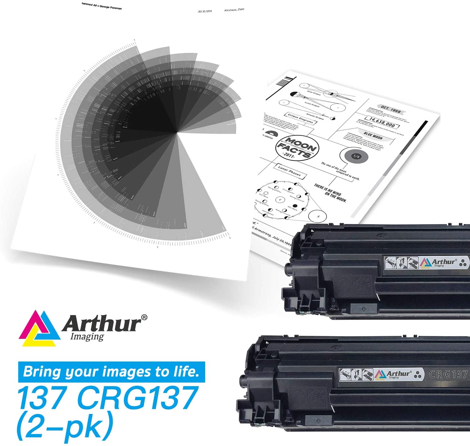 Arthur Imaging Compatible Toner Cartridge Replacement for Canon 137 (9435B001AA) (Black, 2-Pack)