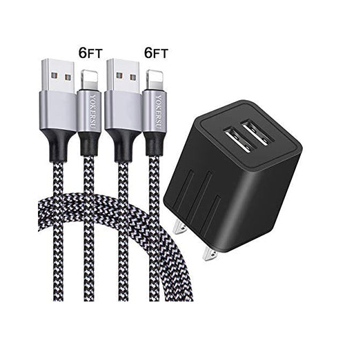 Double chargeur USB 2 ports 2,1A + Câble pour Iphone - Freaks and